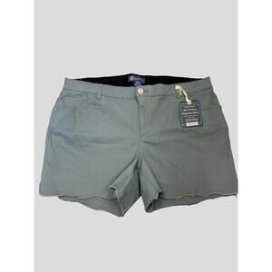 Democracy Women's 22W Green 5" Shorts Ab Solution High Rise Raw Hem Slimming NWT